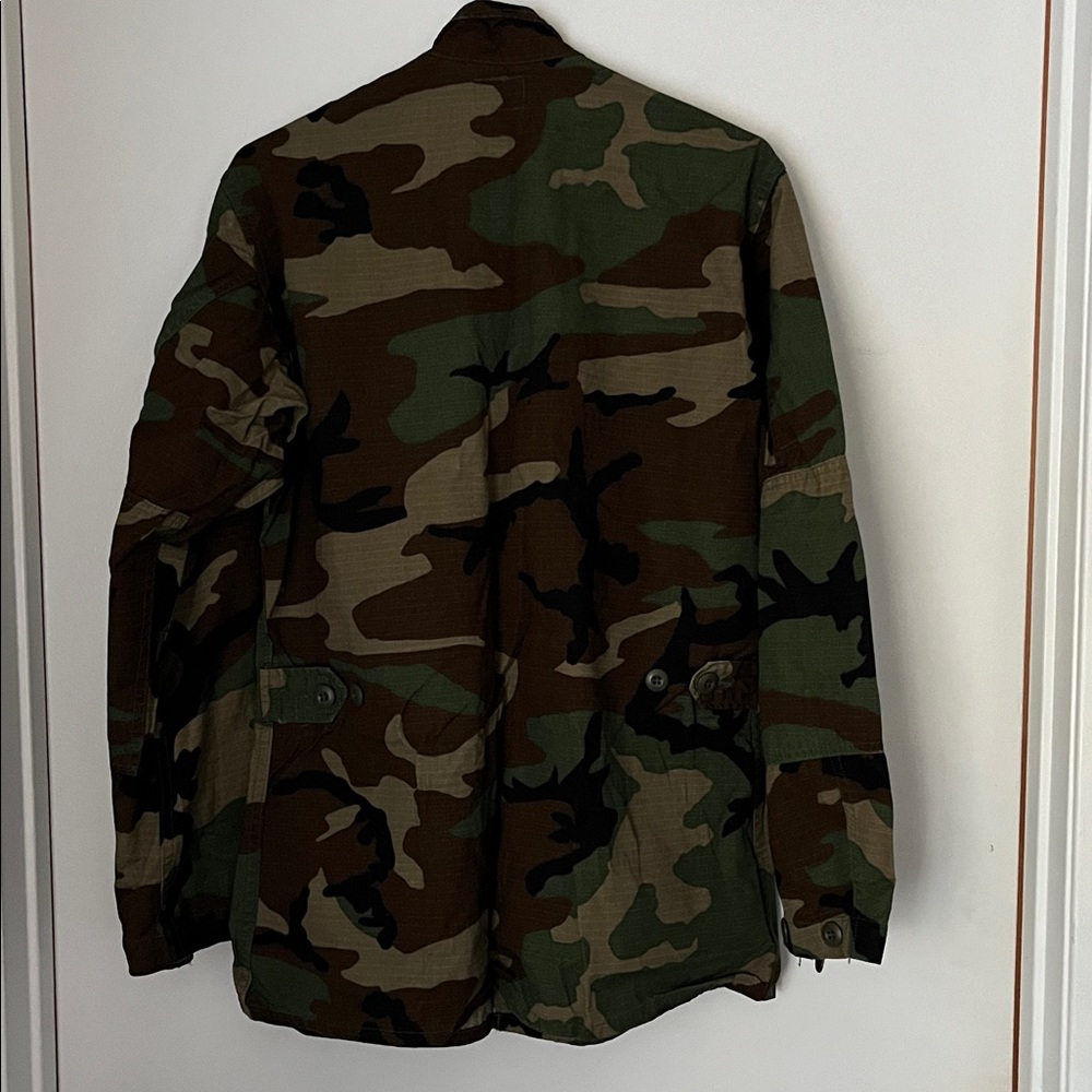 Vintage US Military Issue Camouflage Woodland Camo Combat Jacket Shirt S Long - Picture 7 of 7